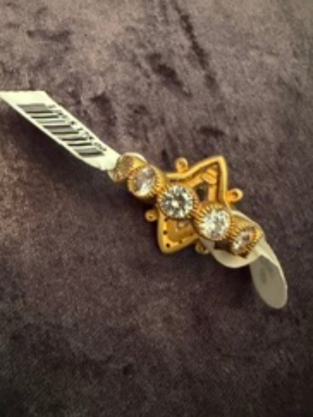 Freida Rothman matte gold CZ statement ring - Picture 2 of 3
